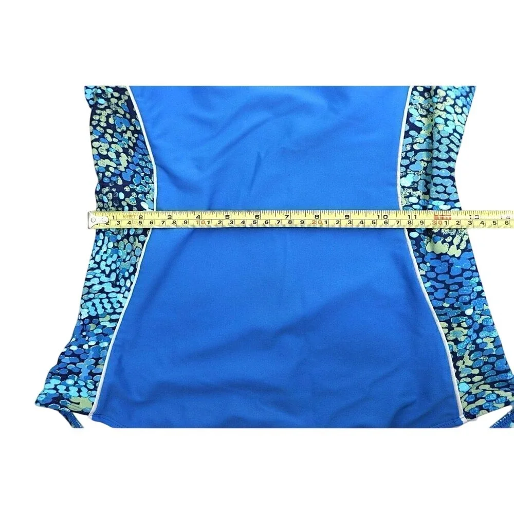 Catalina Side Band Racerback Blue 1pc Swimsuit Moderate Coverage MEDIUM Vacation